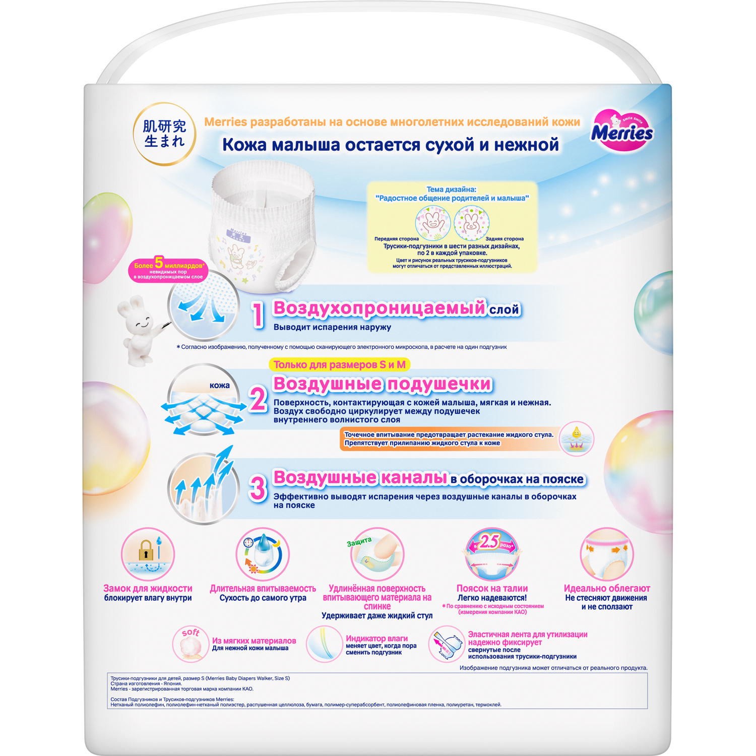 Трусики Merries S (4-8 кг) 62 шт. - фото 12