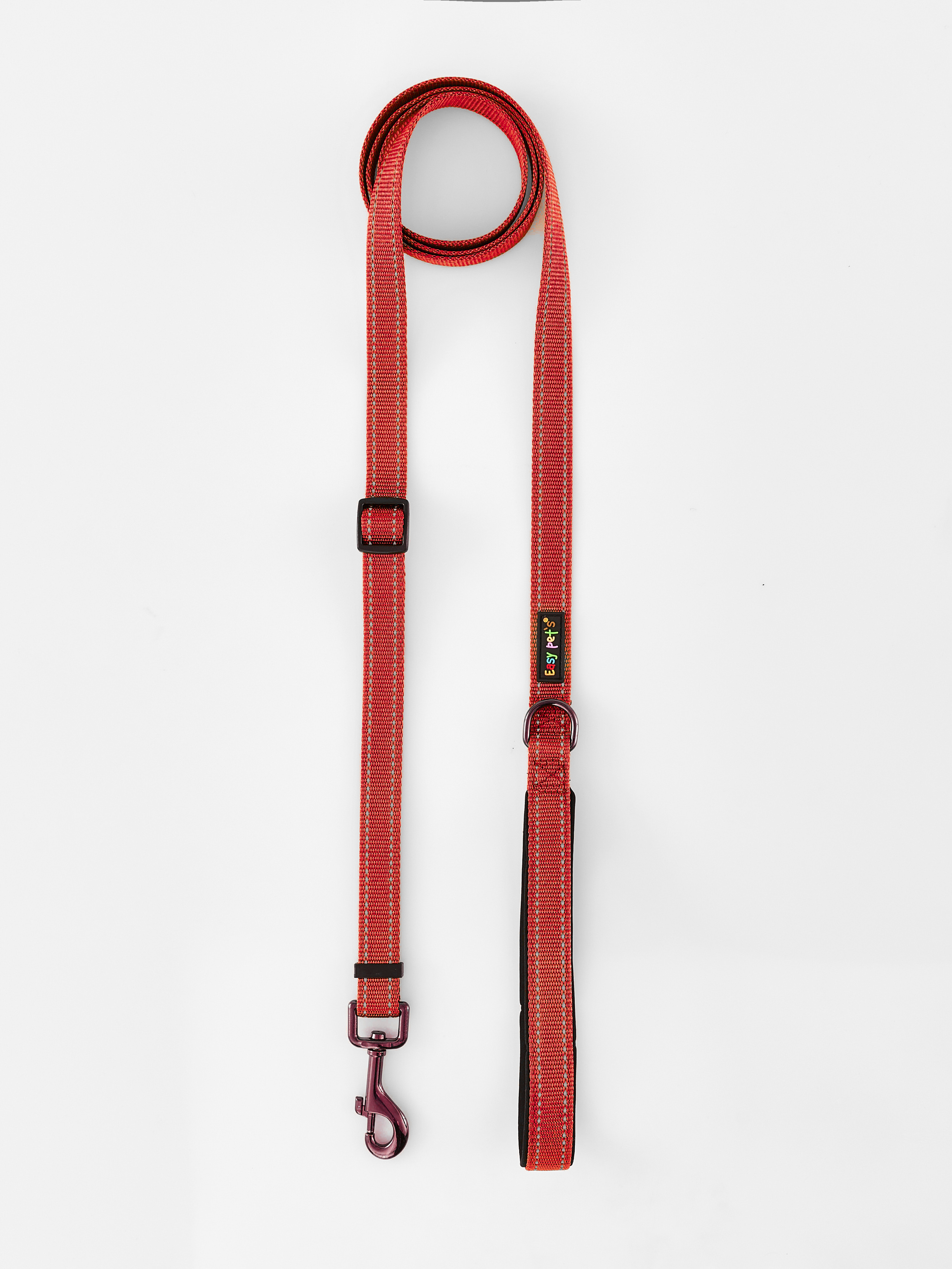 Поводок для собак с неопреновой ручкой Easy Pets 211 цвет Красный р-р M 2см 210см - фото 10