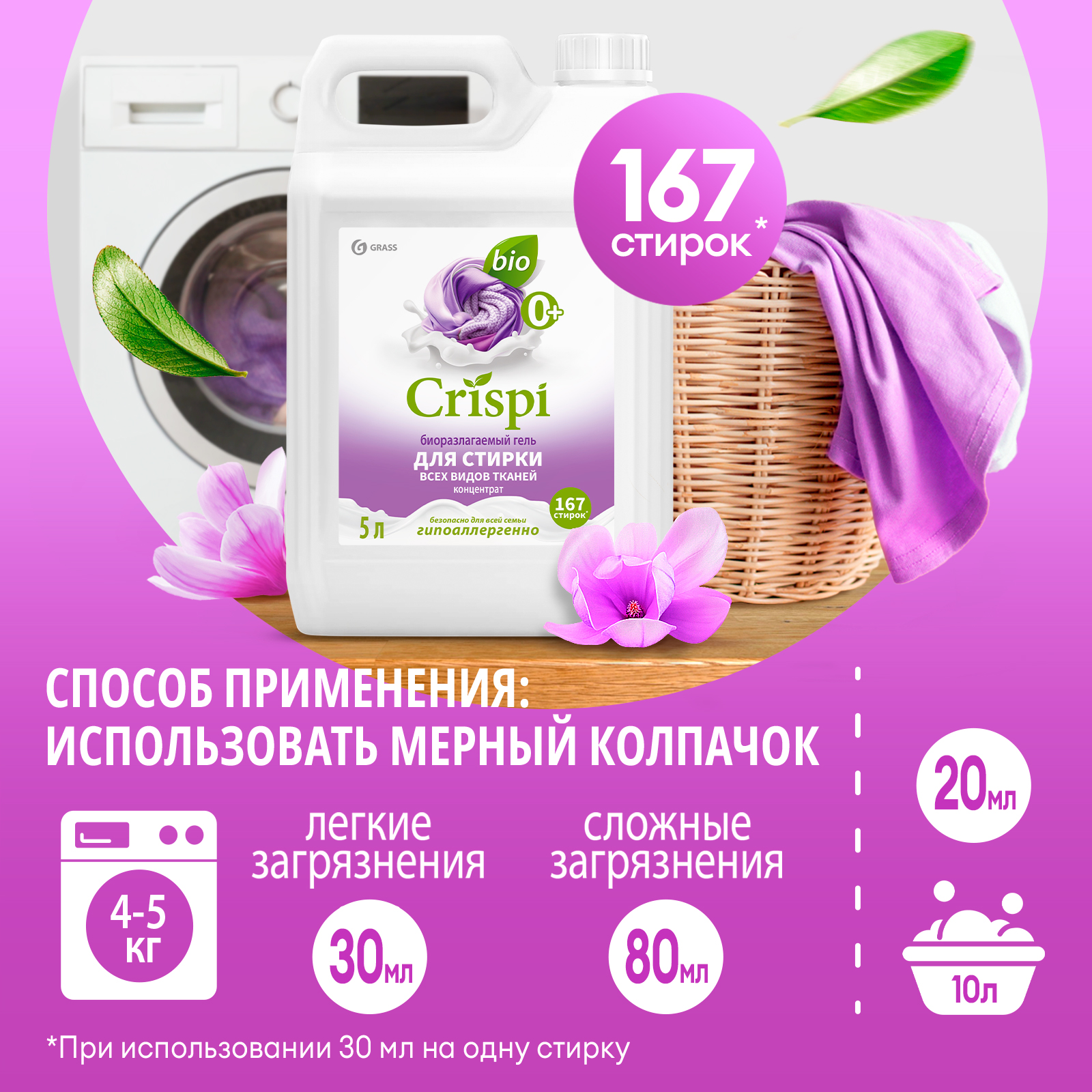 Гель для стрики GraSS концентрированный для всех видов тканей CRISPI - фото 6