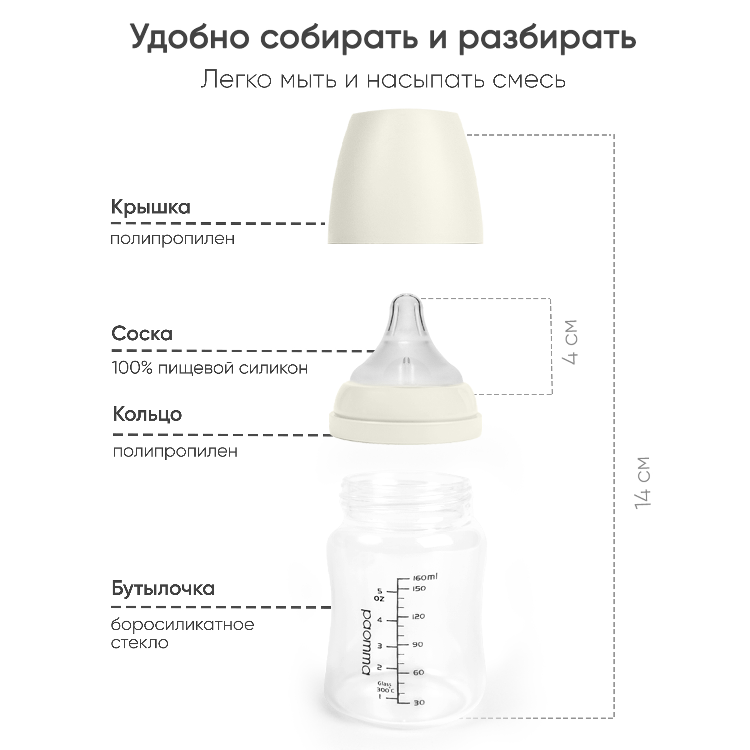 Бутылочка Paomma Anti-Colic 160 мл - фото 6
