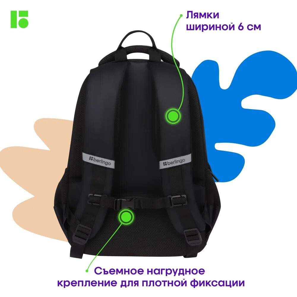 Рюкзак BERLINGO Black-green - фото 4