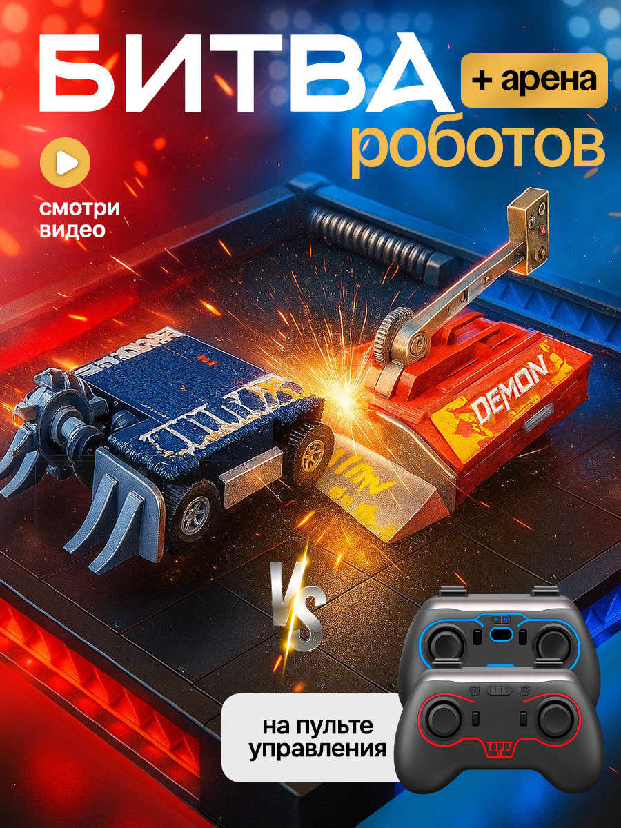 Робот РУ ULTRA BOTS набор из 2 штук с ареной - фото 1