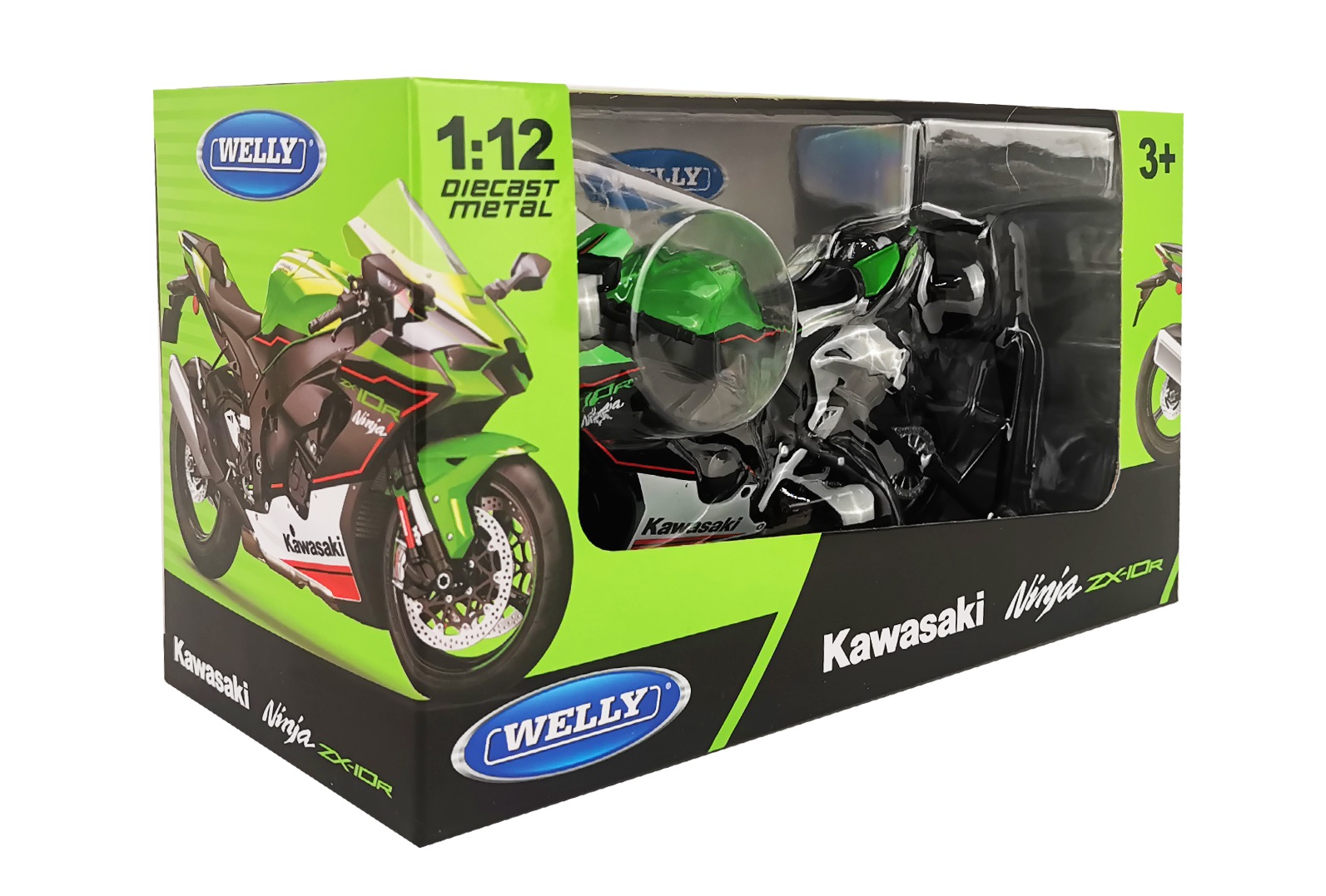 Мотоцикл Welly Kawasaki Ninja ZX-10R 1:12 62204GW - фото 6
