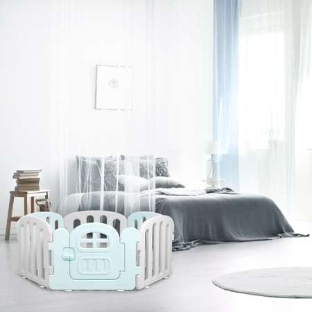 Детский манеж Ifam First Baby Room серый - голубой