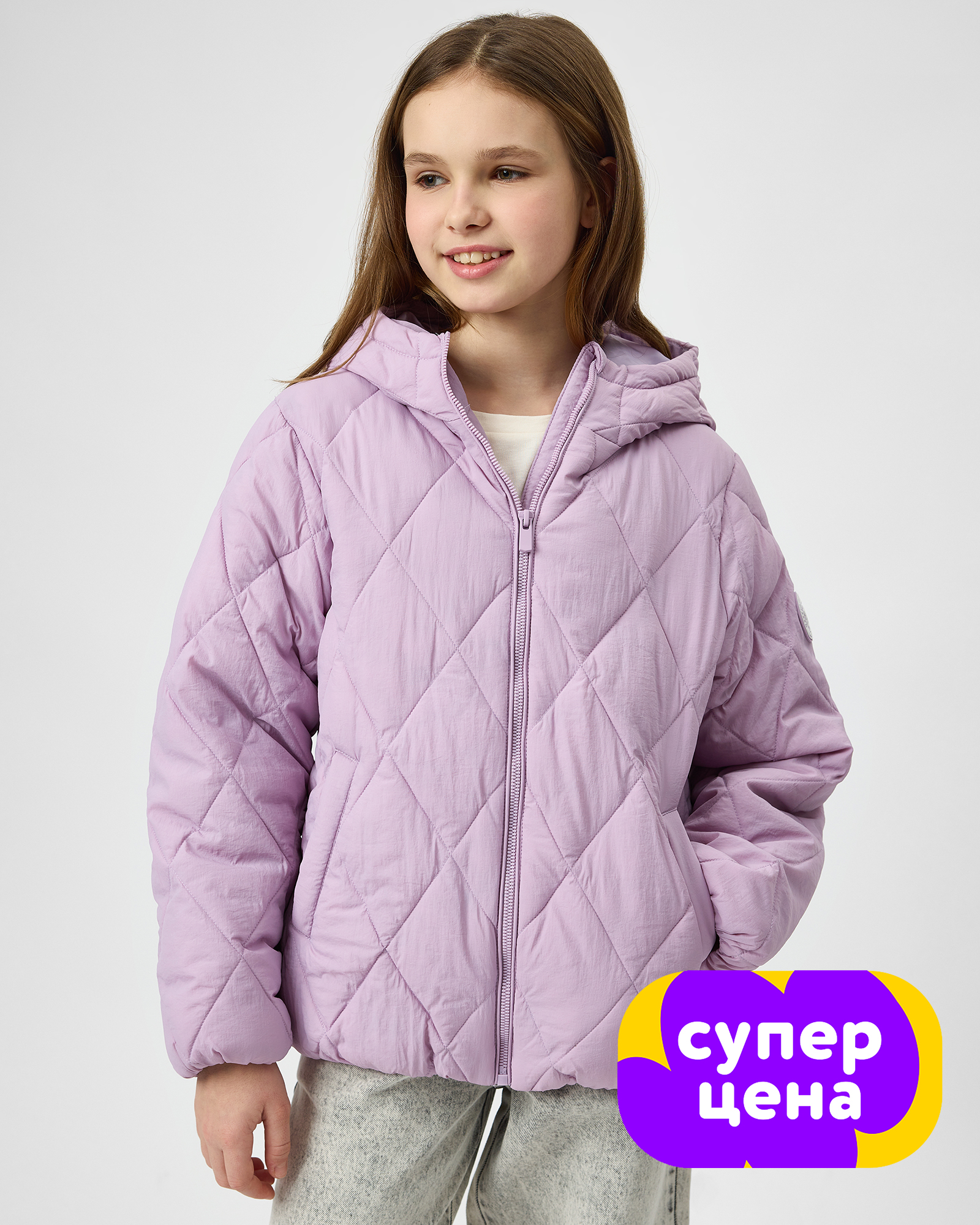 Изображение товара Демисезонная куртка Futurino для девочки сиреневая модель 152