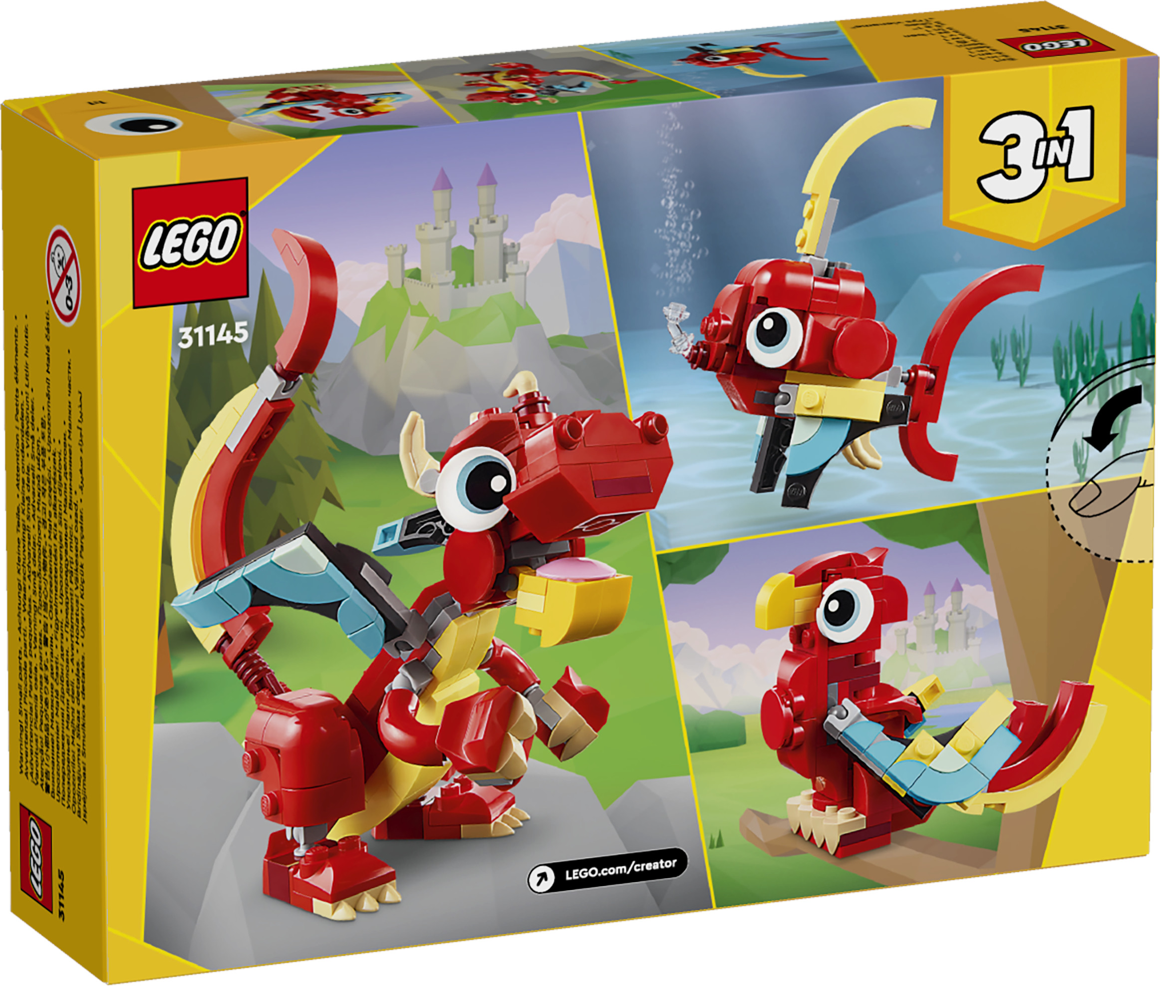 Конструктор LEGO Classic Красный дракон блочный - фото 8
