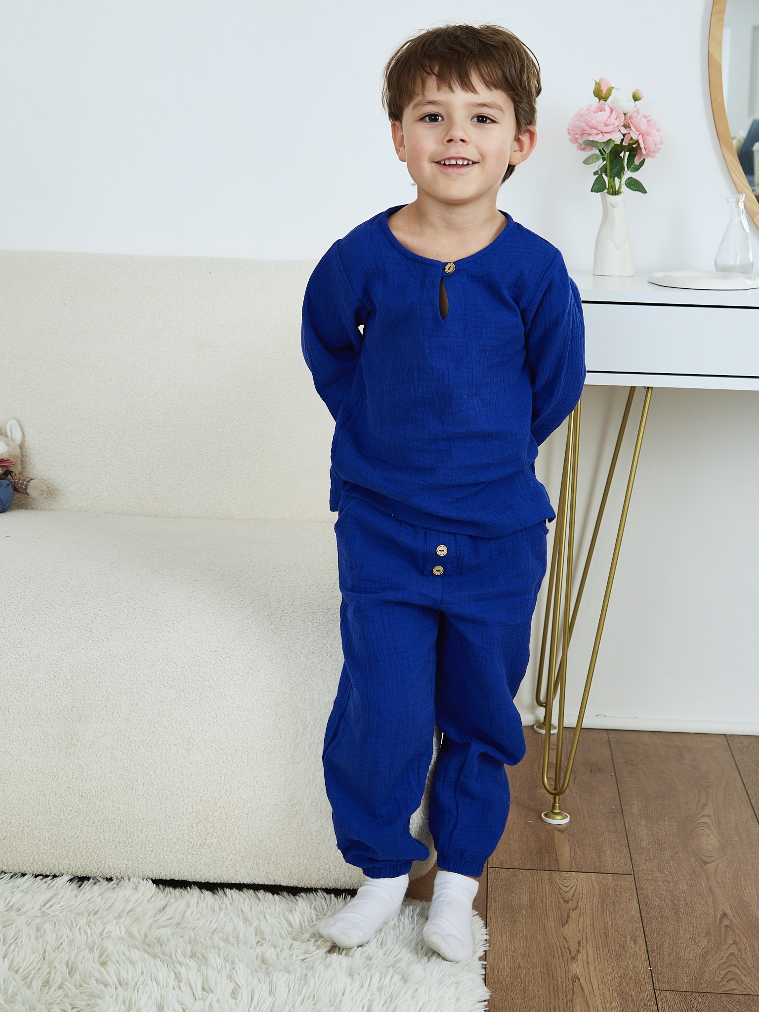 Лонгслив и брюки MOUN Костюм_муслин_индиго - фото 14