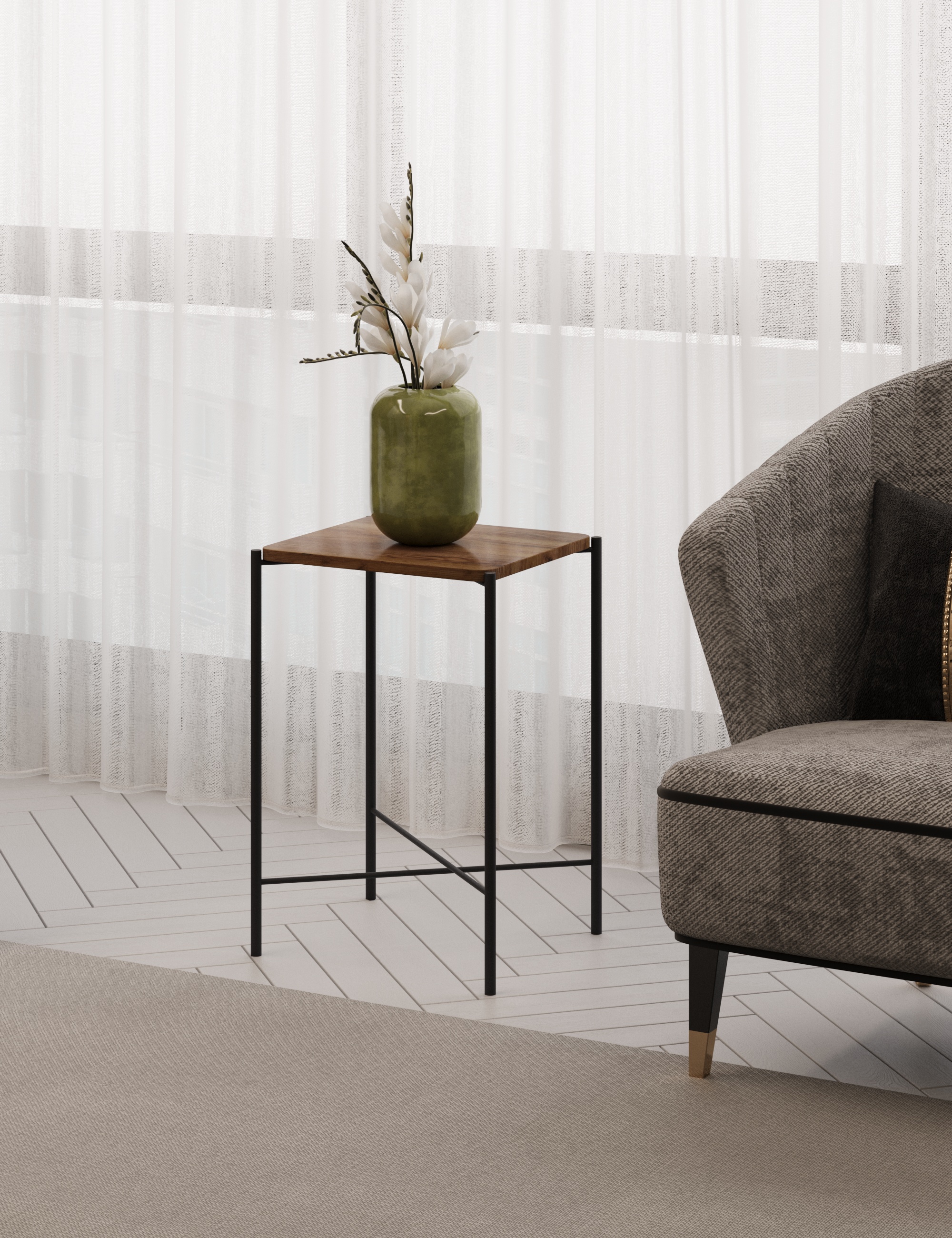 Стол журнальный SLINE Лори Вяз браун - фото 6