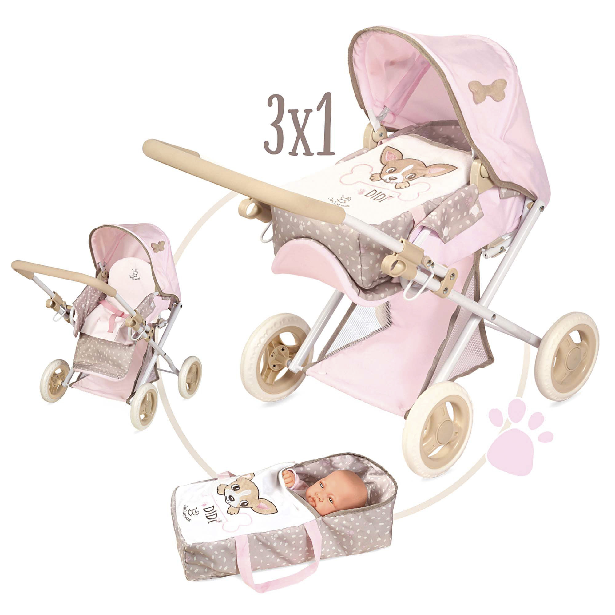 Коляска 3 в 1 для кукол DeCuevas Toys 85143 - фото 3