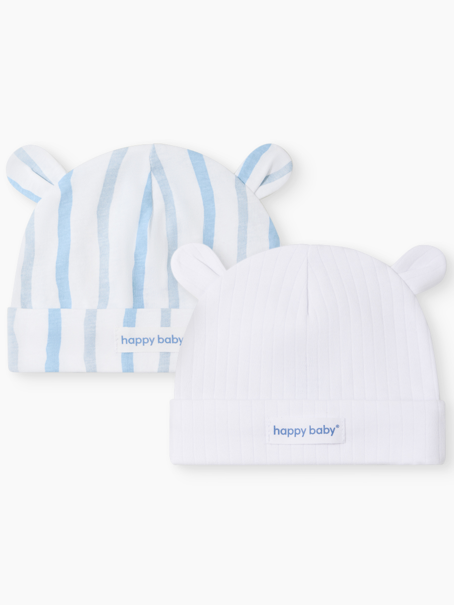 Шапочка 2 шт Happy Baby 90148-0_white-blue - фото 1