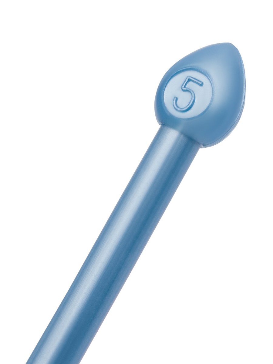 Спицы прямые Pony пластиковые для начинающих PEARL 5 мм 25 см синие 31630 - фото 8