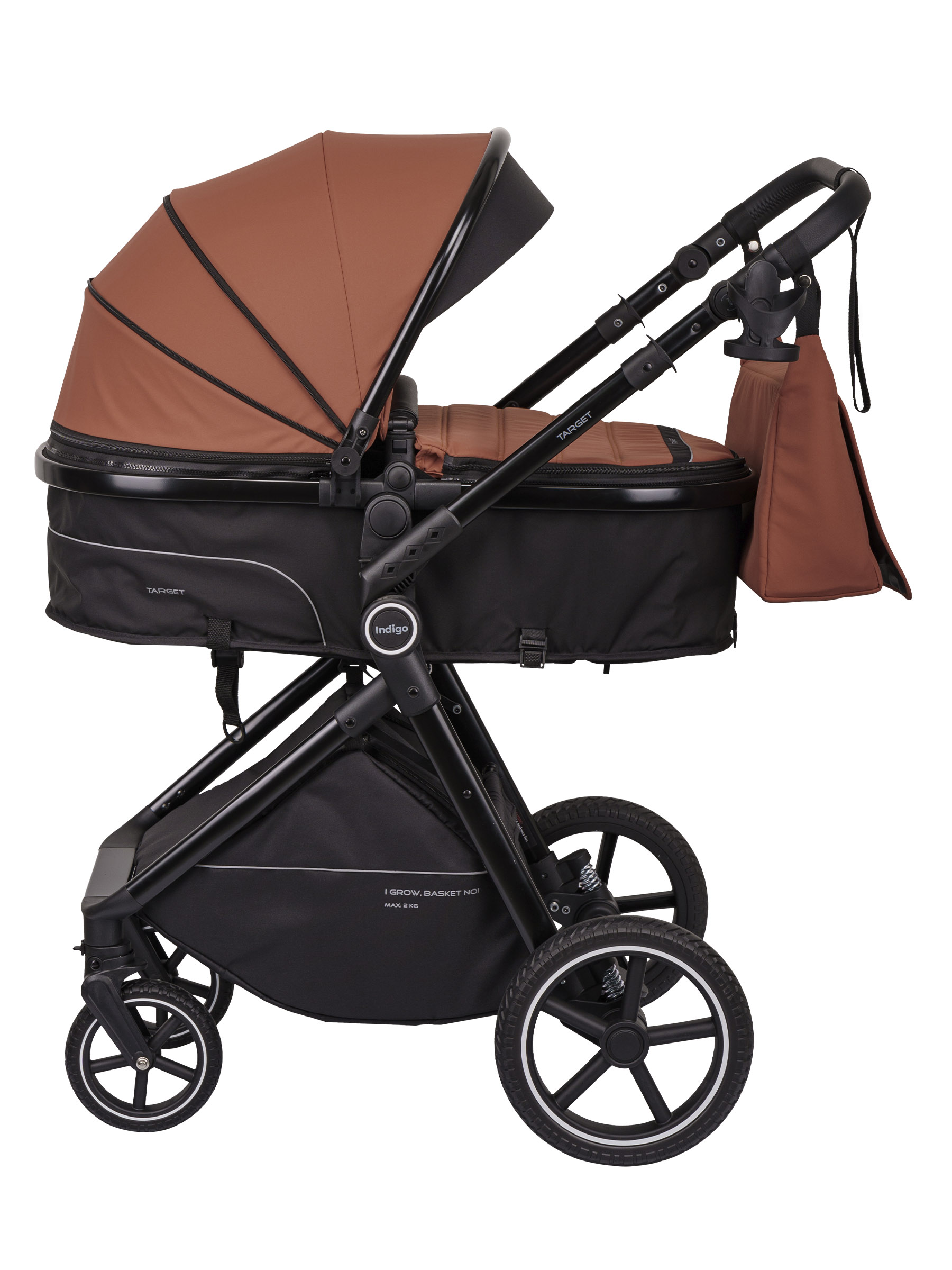 Коляска трансформер Indigo TARGET 3в1 оранжевый - фото 17