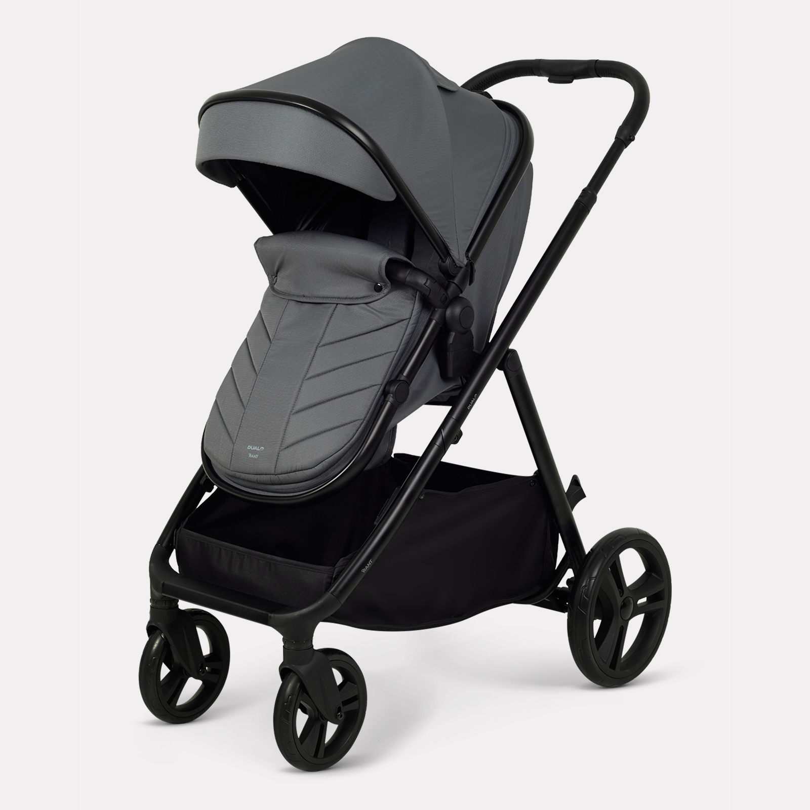 Коляска 2в1 для двойни Rant Basic Dualo серый - фото 13