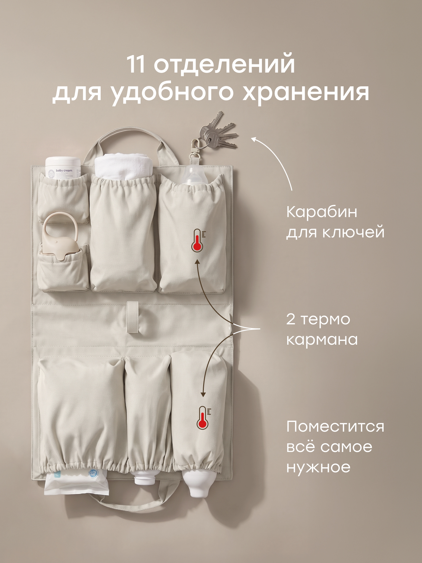 Вкладыш Happy Baby универсальная молочная 40097_beige - фото 3