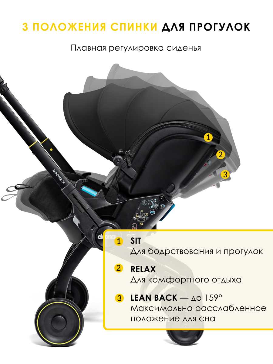 Автокресло Doona X Nitro Black Isofix 0 (0 -13 кг) черный - фото 5