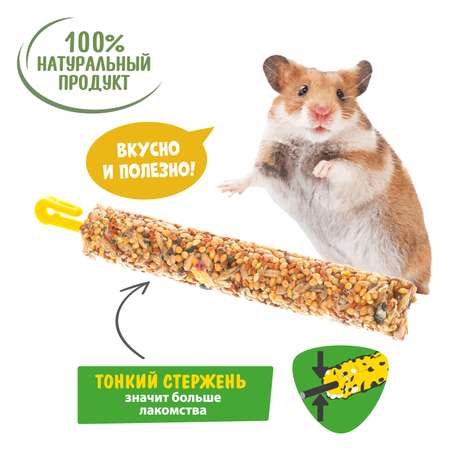Лакомство для грызунов HappyJungle мелких палочки мед-фрукты 30г*3шт