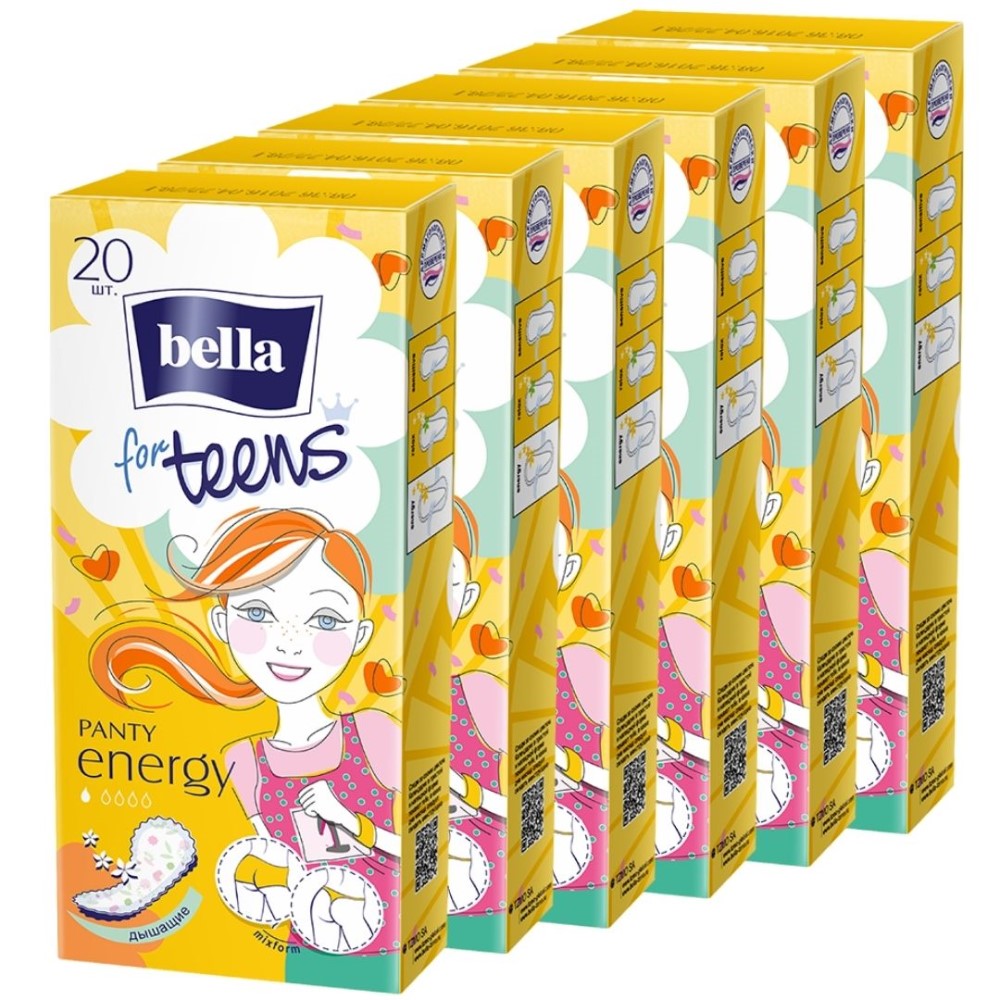 Прокладки ежедневные BELLA ультратонкие for teens energy deo 20 шт х 6 упаковок - фото 2