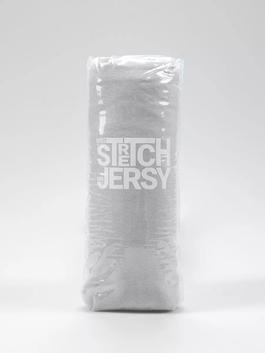 Простыня Mrs.Stretch Mr.Jersy Серый 200 x 200 см на резинке - фото 6