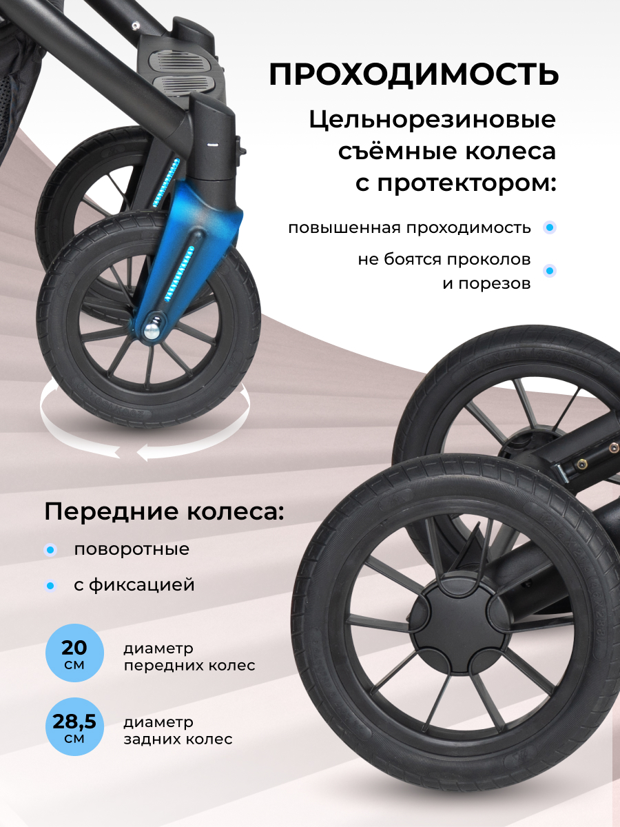 Коляска 3в1 Farfello Sola Trio Comfort бежевый - фото 8