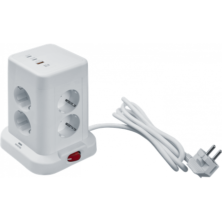 Сетевой фильтр с USBх3 Navigator 8 розеток, 16А, 1,8 м