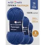 Пряжа Astra Premium Паллада акриловая 100 г 100 м 14 темно-синий 3 мотка
