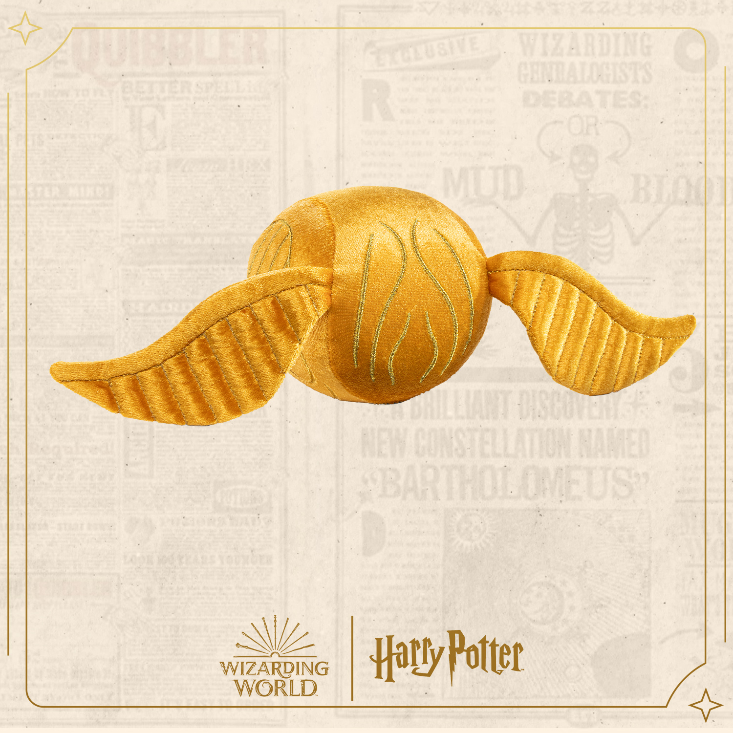 Мягкая игрушка Harry Potter золотой снитч 38 см - фото 1