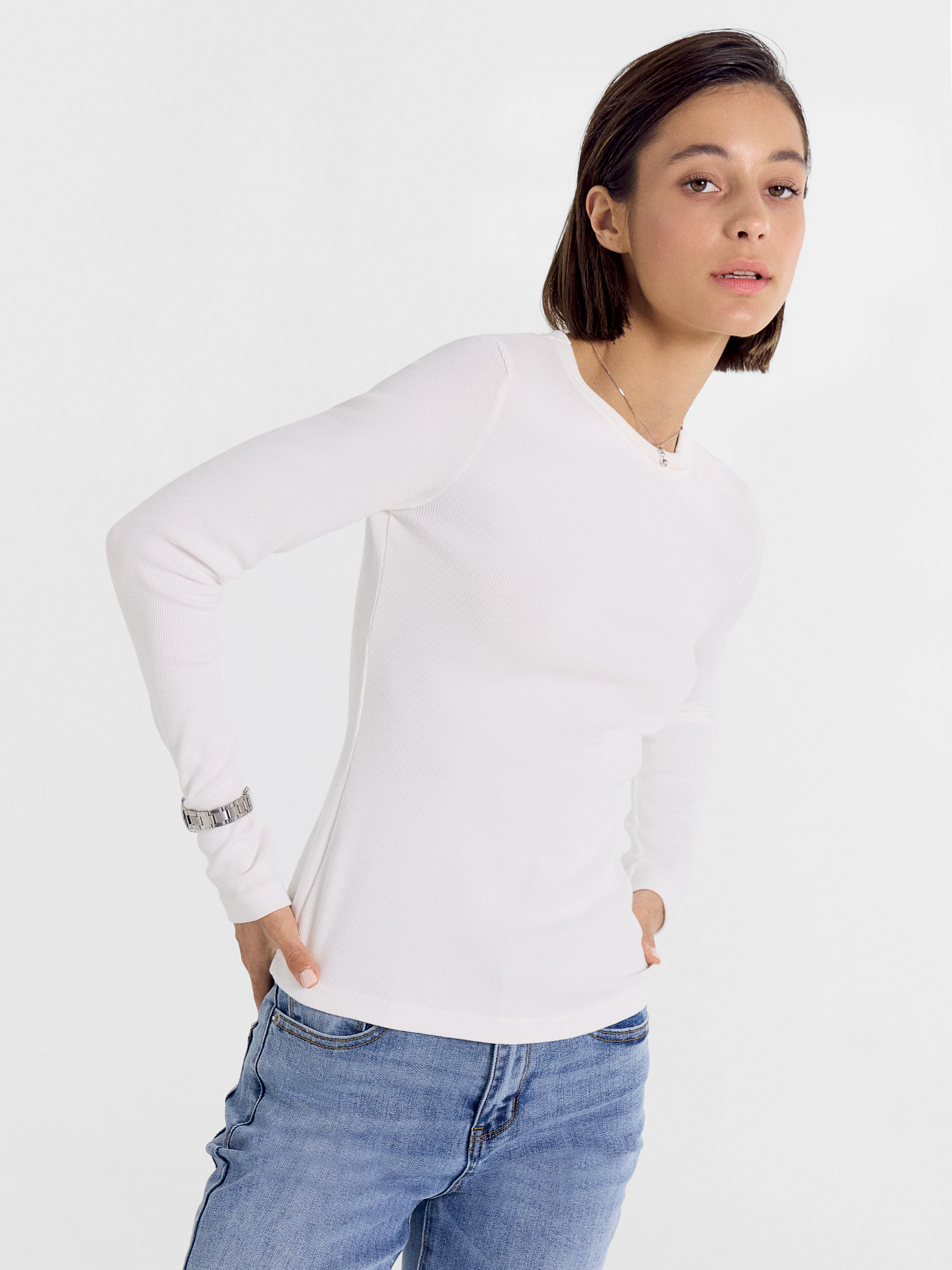 Лонгслив Mark Formelle (Марк Формэль) 122986/белый - фото 1