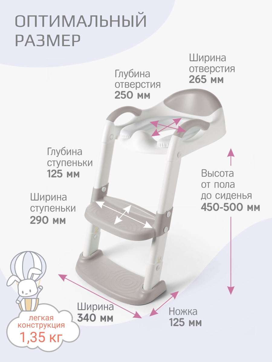 Накладка на унитаз KidWick Whale Soft серый - фото 3