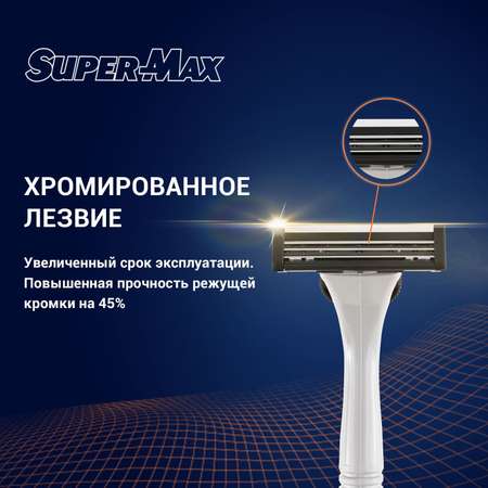 Бритва многоразовая Super-Max 5 сменных картриджа с тройным лезвием Kwik 3 System