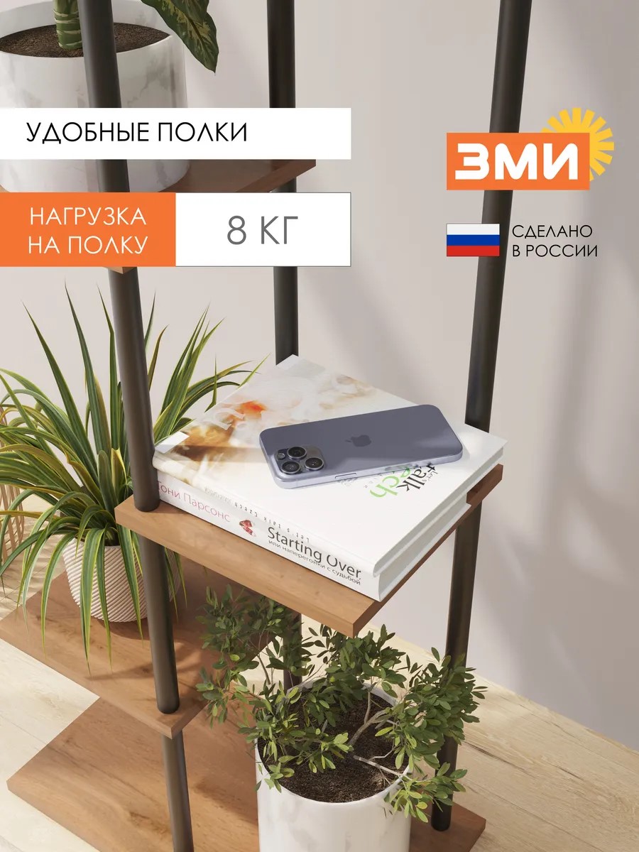 Подставка для цветов и растений ЗМИ Шафран 17 на 7 горшков, цвет черный - фото 2