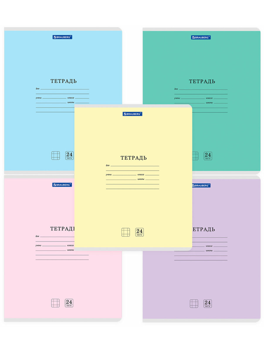 Общая тетрадь Brauberg клетка 24 лист. 10 шт. - фото 3
