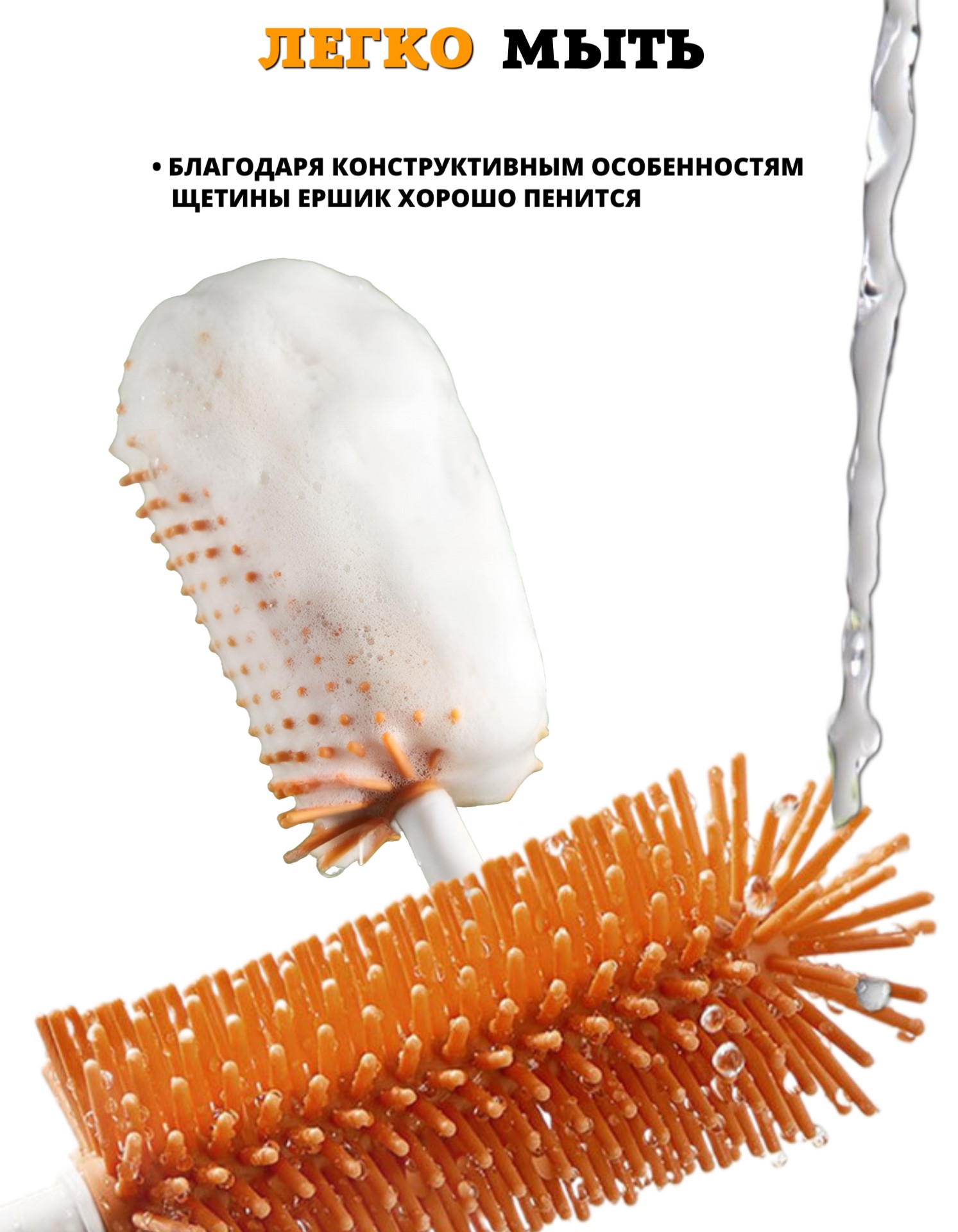 Ершик силиконовый Floopsi для бутылочек и сосок 3шт. Сушилка для ершиков - фото 8