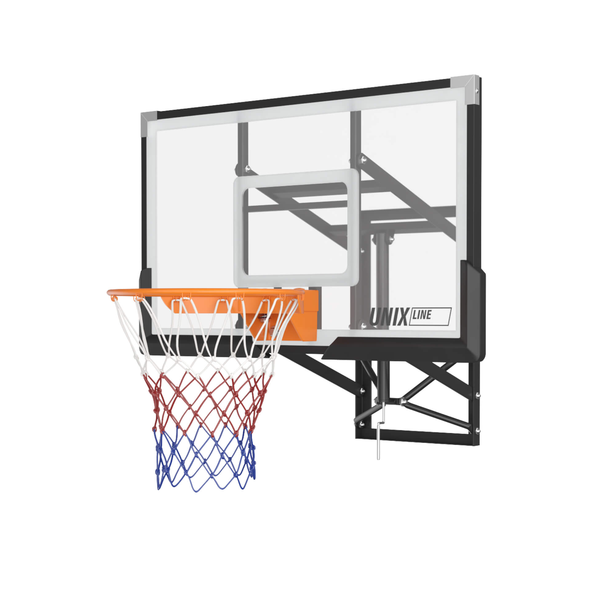 Баскетбольный щит UNIX line из поликарбоната в стальной раме B-Backboard-PC размер щита диаметр кольца R45 - фото 9