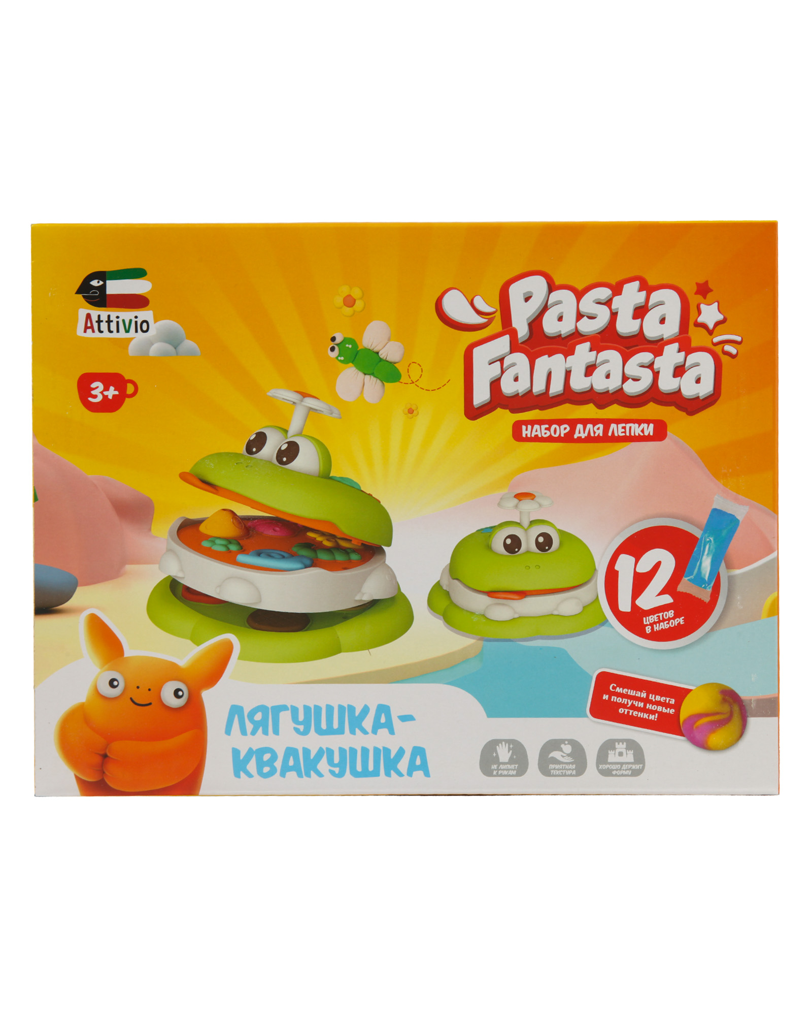 Тесто для лепки Attivio Лягушка 12 цв. - фото 1