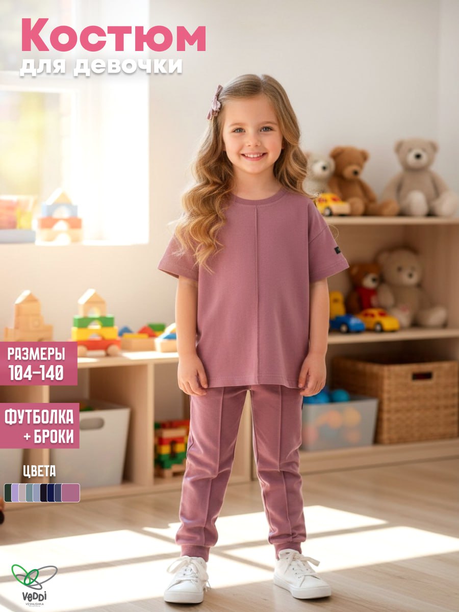 Костюм VEDDI 2080/6041фп-2024-пудровый - фото 2