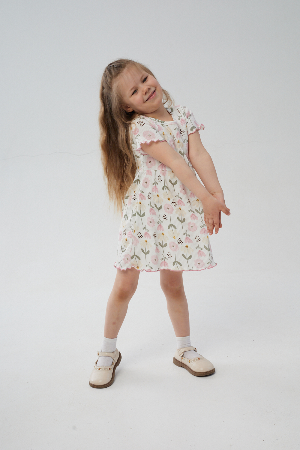 Платье YAXX 007--Платье цветы/белый (Л) - фото 4