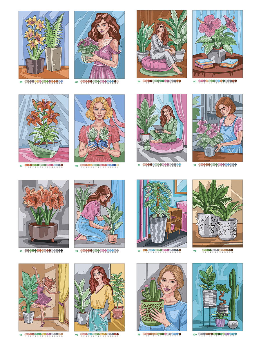 Раскраска по номерам Проф-Пресс Премиум La Decoro. Красота и уют в доме. 100 сюжетов. А4. 128 стр. - фото 12