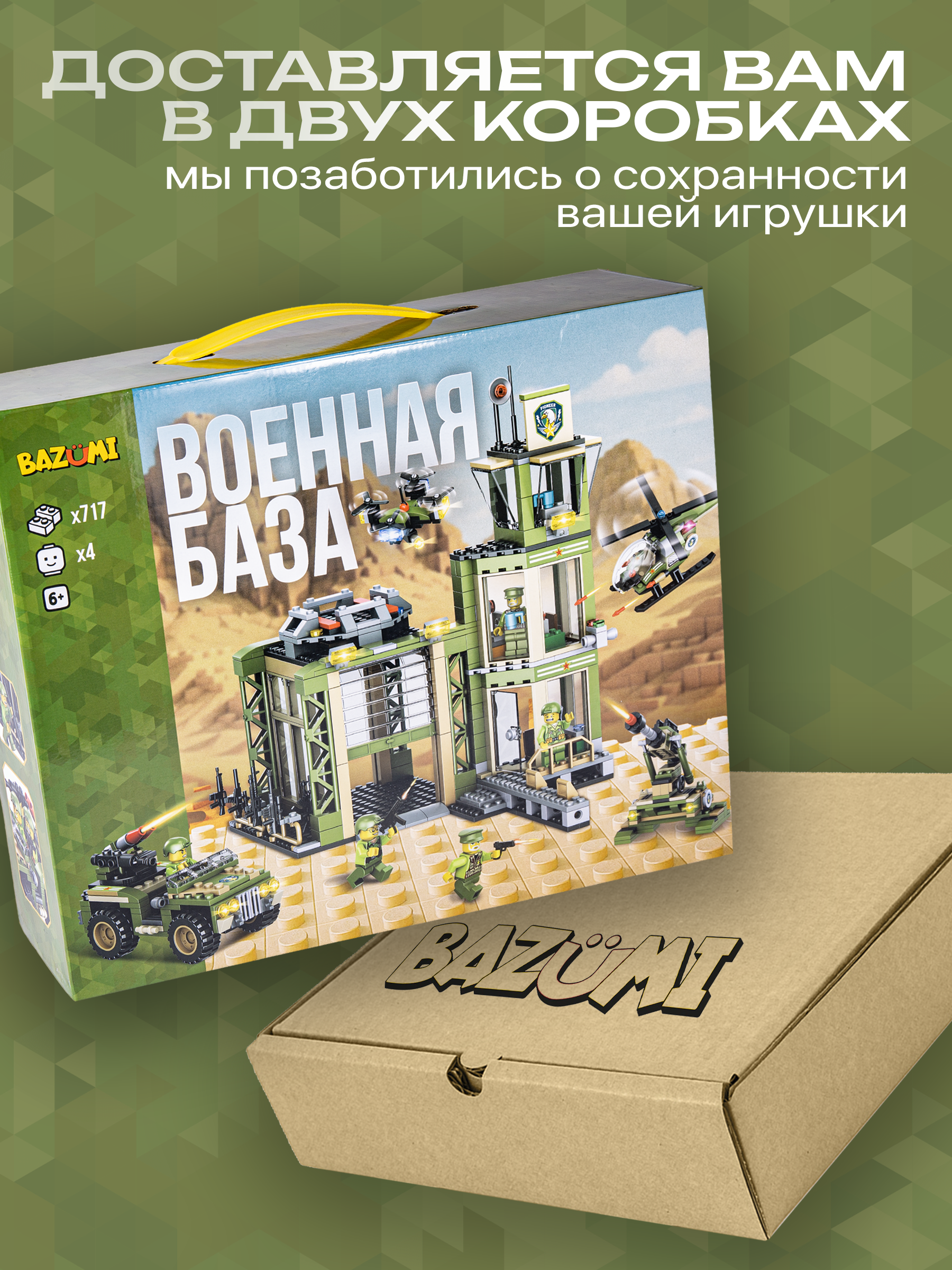 Конструктор BAZUMI Военная база штаб фигурки LEGO 717 дет. - фото 7