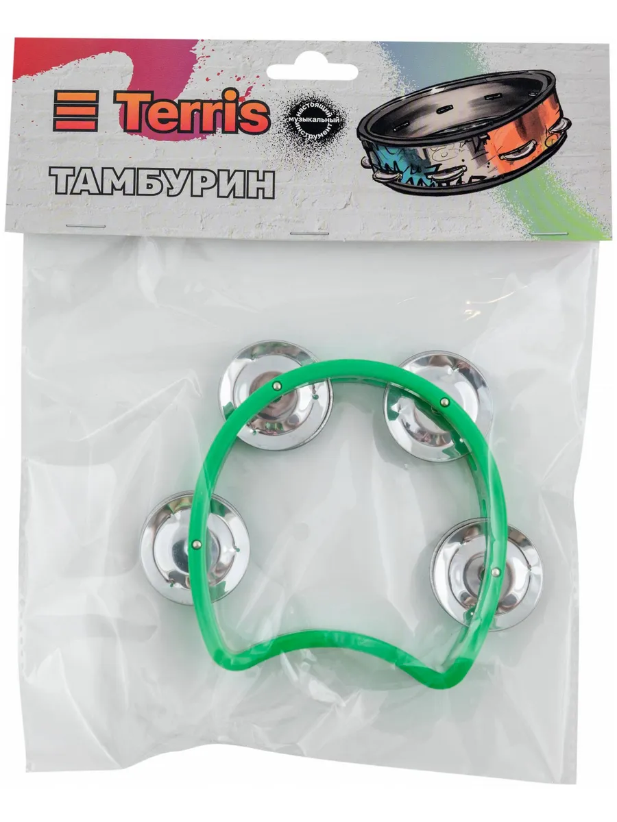 Игрушка музыкальная Terris XHST-P10 GR бубен - фото 4