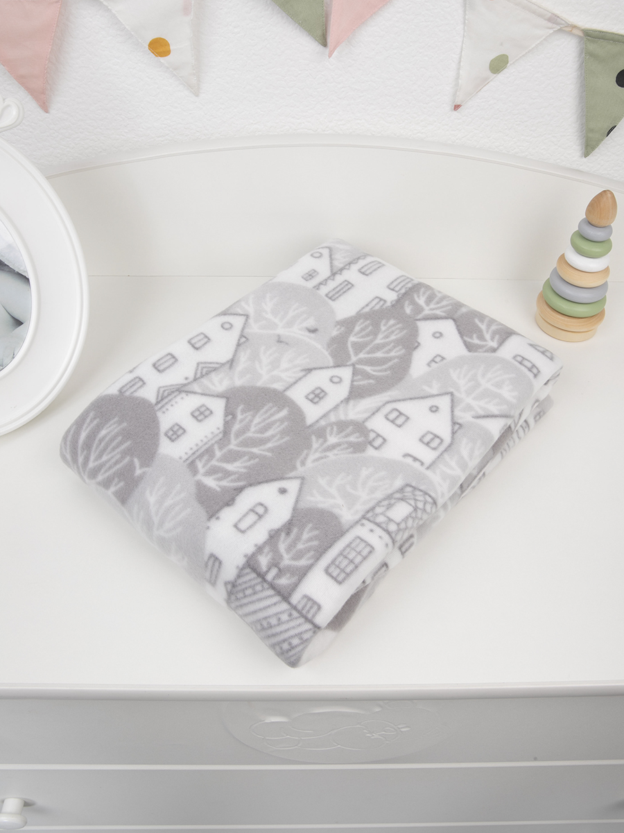 Плед Baby Nice Домики 100 x 140 см флис - фото 1