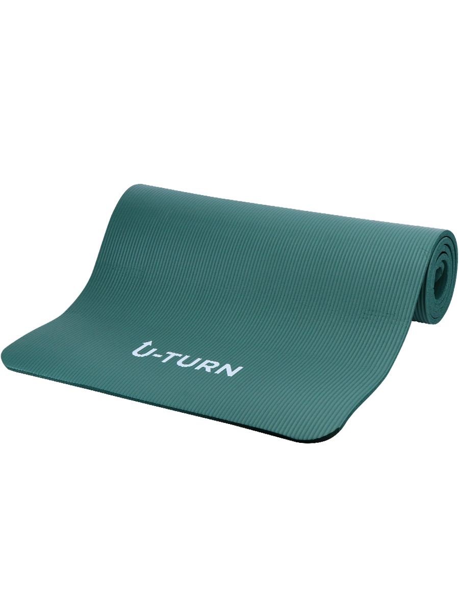 Коврик спортивный U-TURN для фитнеса и йоги тёмно-зелёный - фото 7