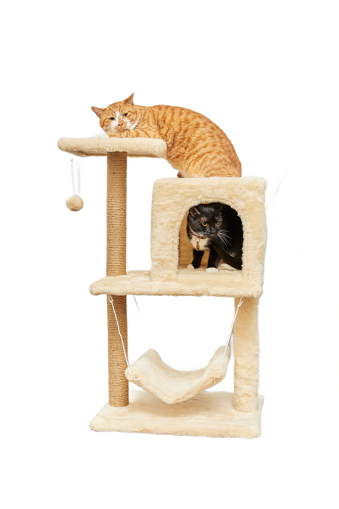 Когтеточка для кошек с домиком БРИСИ Бежевый - фото 1
