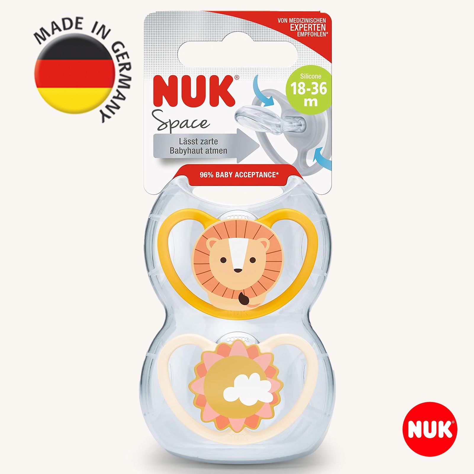 Пустышка Nuk силикон ортодонтическая от 18 мес. 2 шт. - фото 1