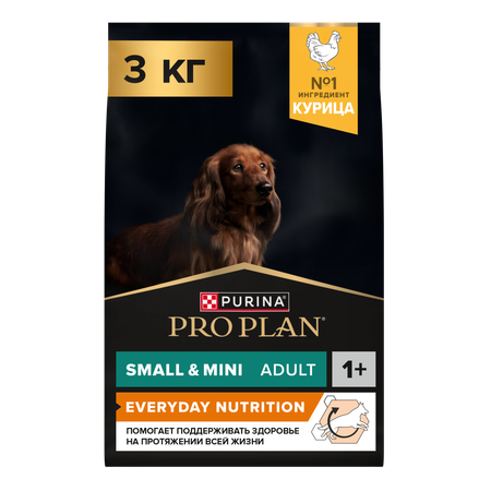 Корм сухой для собак PRO PLAN EVERYDAY NUTRITION 3 кг с курицей для мелких и карликовых пород