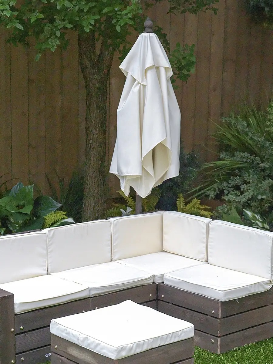 Набор садовой мебели для детей KidKraft секционный диван пуф-стол зонт бежево-коричневый 20305_KE - фото 3