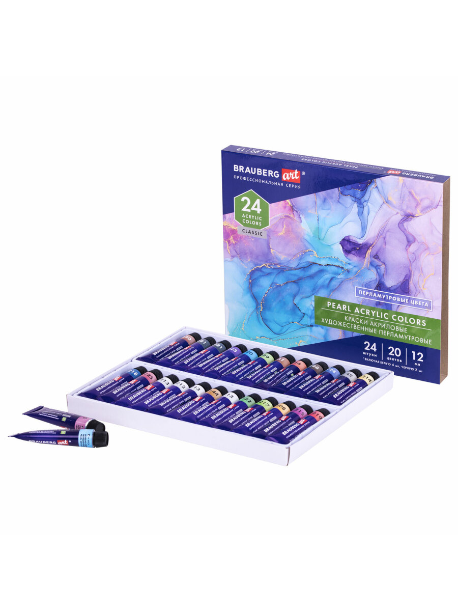 Краски акриловые Brauberg 24 цв. - фото 12