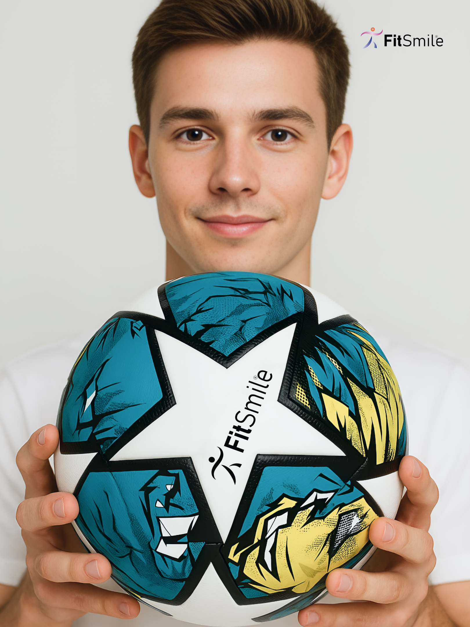 Спортивный мяч FitSmile зелёный футбольный 22 см - фото 8