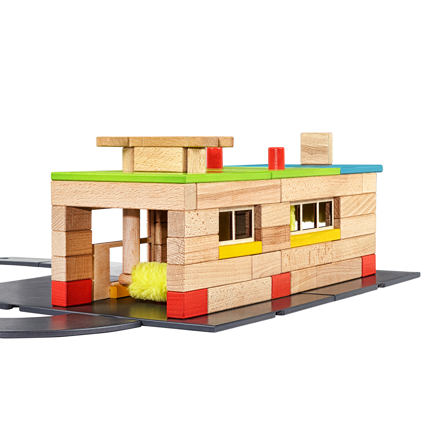 Конструктор WOOD BLOCKS Транспарк деревянный - фото 11