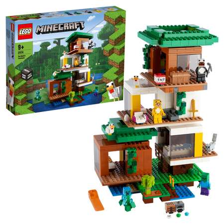 Конструктор LEGO Minecraft Современный домик на дереве блочный