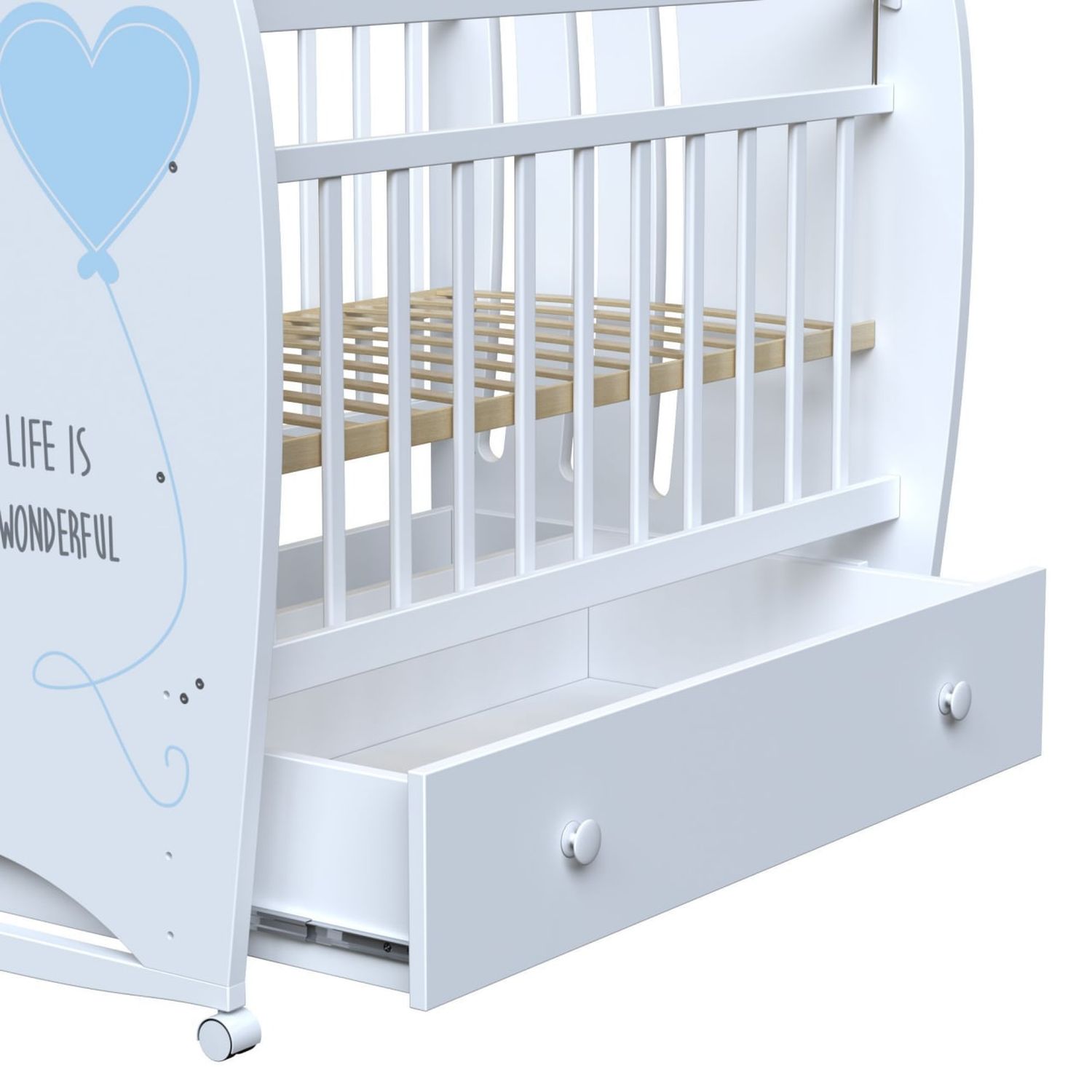 Детская кроватка ВДК, без маятника (белый) - фото 3